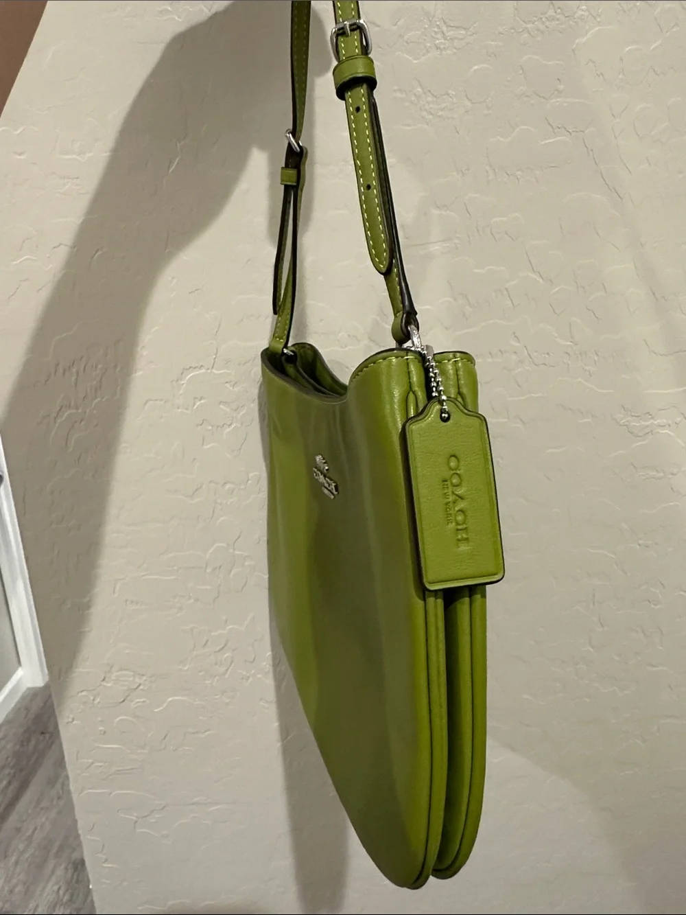 Coach Lime Green Leather Shoulder Bag